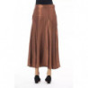 Elegante gonna in raso in marrone chic - W42