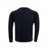 Maglione basic in lana girocollo blu - S