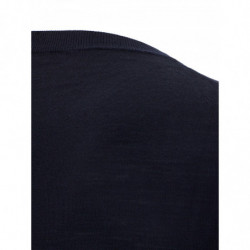 Maglione basic in lana girocollo blu - S
