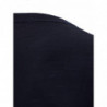 Maglione basic in lana girocollo blu - S