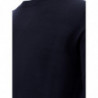 Maglione basic in lana girocollo blu - S