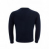 Maglione girocollo basic in misto cashmere blu - XL