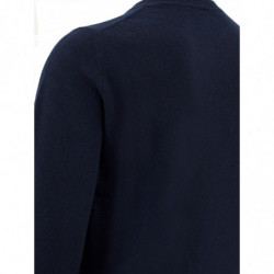 Maglione girocollo basic in misto cashmere blu - XL