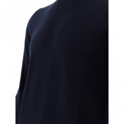 Maglione girocollo basic in misto cashmere blu - XL