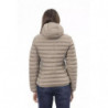 Giacca da donna trapuntata beige chic con cappuccio - XL