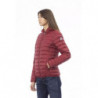Elegante giacca trapuntata rossa con cappuccio - L