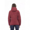 Elegante giacca trapuntata rossa con cappuccio - L