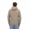 Giacca trapuntata beige con cappuccio da uomo - XXL