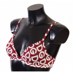 Intimo reggiseno cotone senza ferretto stampa DG rosso bianco - IT2