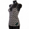 Intimo top a canotta con stampa logo bianco nero - IT5 - XL