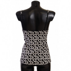 Intimo top a canotta con stampa logo bianco nero - IT5 - XL