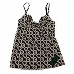 Intimo top a canotta con stampa logo bianco nero - IT5 - XL