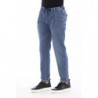 Jeans da uomo eleganti con bottoni in blu - W48