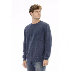 Elegante Maglione Girocollo In Pile Blu - L