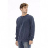 Elegante Maglione Girocollo In Pile Blu - L
