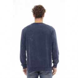 Elegante Maglione Girocollo In Pile Blu - L