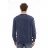 Elegante Maglione Girocollo In Pile Blu - M