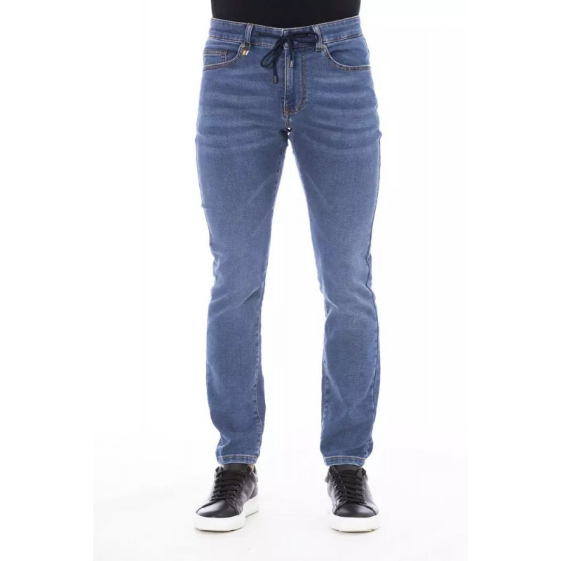 Denim da uomo elegante: dettagli con bottoni e pizzo - W50
