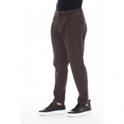 Pantaloni chic in misto cotone marrone - W54