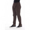Pantaloni chic in misto cotone marrone - W54