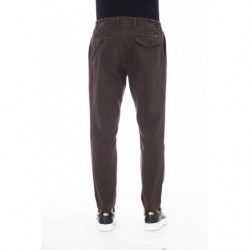 Pantaloni chic in misto cotone marrone - W54