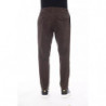 Pantaloni chic in misto cotone marrone - W54