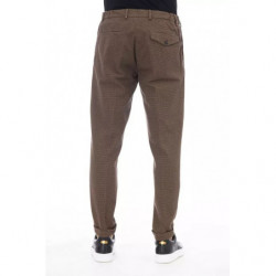 Pantaloni chic in misto cotone marrone - W50
