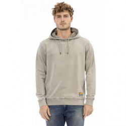 Felpa beige con cappuccio e...
