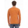 Maglione italiano girocollo in misto lana arancione - XL