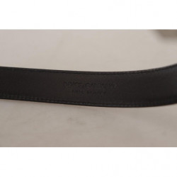 Cintura fibbia metallo logo inciso pelle vitello nera - 75 CM / 30