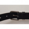 Cintura fibbia metallo logo inciso pelle vitello nera - 90 CM / 36