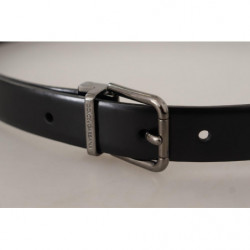 Cintura fibbia metallo logo inciso pelle vitello nera - 95 CM / 38