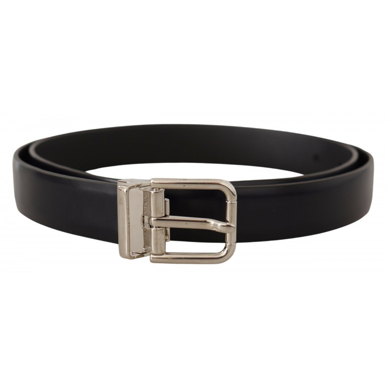 Cintura fibbia metallo logo classico pelle vitello nera - 100 CM /