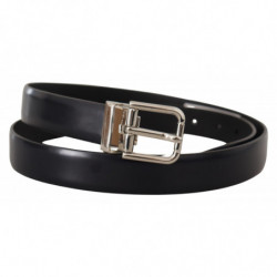 Cintura fibbia metallo logo classico pelle vitello nera - 100 CM /