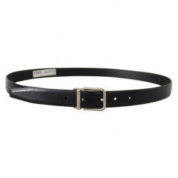 Cintura fibbia metallo logo classico pelle vitello nera - 100 CM /