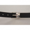 Cintura fibbia metallo logo classico pelle vitello nera - 100 CM /