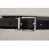 Cintura fibbia metallo logo classico pelle vitello nera - 100 CM /