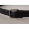 Cintura fibbia metallo logo classico pelle vitello nera - 80 CM / 3