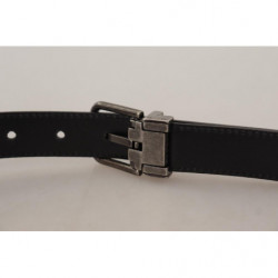 Cintura fibbia metallo logo vintage pelle nera - 85 CM / 34 INCHES