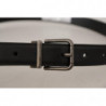 Cintura fibbia metallo logo vintage pelle nera - 85 CM / 34 INCHES