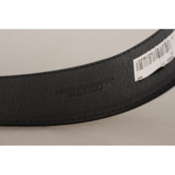 Cintura fibbia logo inciso pelle verniciata nera - 70 CM / 28 INCHES