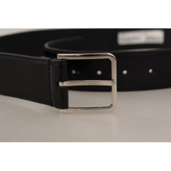 Cintura fibbia metallo logo inciso pelle vitello nera - 85 CM / 34