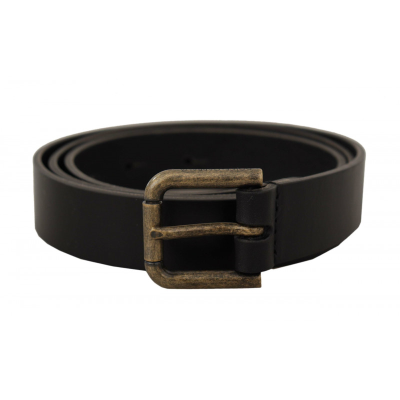 Cintura fibbia metallo ottone logo pelle vitello nera - 90 CM / 36