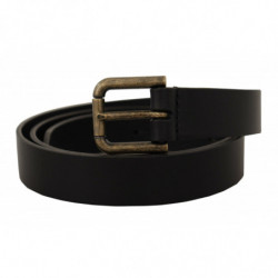 Cintura fibbia metallo ottone logo pelle vitello nera - 90 CM / 36