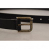 Cintura fibbia metallo ottone logo pelle vitello nera - 90 CM / 36