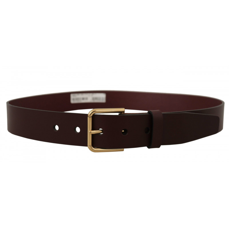 Cintura fibbia metallo color oro pelle vitello marrone - 90 CM / 36
