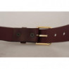 Cintura fibbia metallo color oro pelle vitello marrone - 90 CM / 36