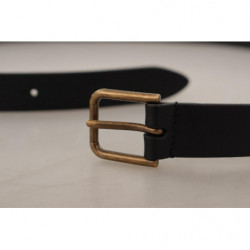 Cintura fibbia logo inciso ottone pelle vitello nera - 90 CM / 36 I