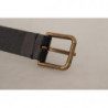 Cintura fibbia logo inciso ottone pelle vitello nera - 90 CM / 36 I