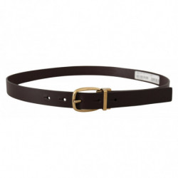 Fibbia metallo color oro pelle vitello marrone scuro - 80 CM / 32 I